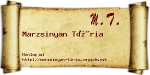 Marzsinyan Tíria névjegykártya